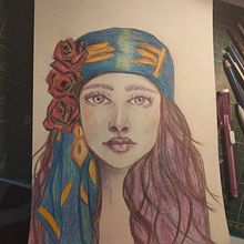 Mijn project van de cursus: Teken levendige portretten met kleurpotloden. Drawing, Portrait Drawing, Sketchbook, and Colored Pencil Drawing project by mowi - 12.22.2022