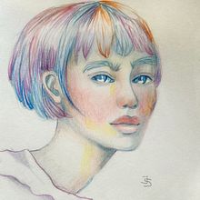 Mein Abschlussprojekt für den Kurs: Lebendiges Porträtzeichnen mit Buntstiften. Un proyecto de Dibujo, Dibujo de Retrato, Sketchbook y Dibujo con lápices de colores de ramonaja - 23.12.2022