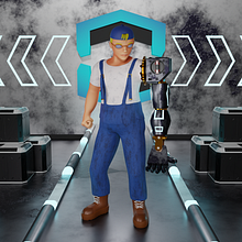 Mech Cyborg. Un progetto di Design, 3D, Animazione 3D, Modellazione 3D, Character design 3D, Progettazione 3D e Character design di Leonardo Augusto - 12.12.2022