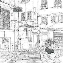 Genova, Vico Inferiore del Ferro – Progetto di fine corso. Un projet de Illustration traditionnelle, Illustration architecturale et Illustration numérique de Elisa Murgia - 24.12.2022