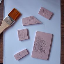 Mi proyecto del curso: Creación de sellos para composiciones ilustradas. Un projet de Illustration traditionnelle, Artisanat, Beaux Arts , et Estampe de Fabiola Rodríguez Márquez - 26.12.2022