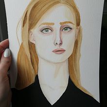 Mon projet du cours : Portrait à l'aquarelle d'après une photo. Projekt z dziedziny Trad, c, jna ilustracja, Malowanie akwarelą i Portret użytkownika jace_champ - 26.12.2022