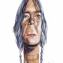 Mi proyecto del curso: Ilustración en acuarela-Patti Smith. Un projet de Illustration traditionnelle, Aquarelle, Dessin de portrait, Design , Conception de personnages, Conception éditoriale, Beaux Arts, Peinture, Dessin, Dessin réaliste, Dessin artistique, Dessin anatomique , et Autoportrait photographique de Paola Lucía - 26.12.2022