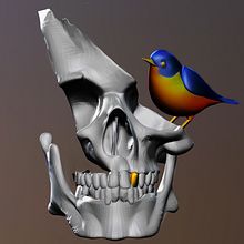 Skull3dtattoo. Traditional illustration project by DEREKA FREEDOM - 12.27.2022