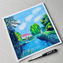 My project for course: Landscape Painting with Gouache for Beginners. Fine Arts, Painting, Naturalistic Illustration, and Gouache Painting project by Yashoda Liyanage - 12.27.2022