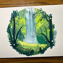 My project for course: Painting Atmospheric Landscapes with Gouache. Traditional illustration, Painting, and Gouache Painting project by Jennifer Sabrina Siyyadri - 12.29.2022