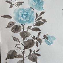 Il mio progetto del corso: Pittura Sumi-e colorata per illustrazioni floreali. Traditional illustration, Fine Arts, Painting, Botanical Illustration & Ink Illustration project by Graziella Albore - 12.29.2022