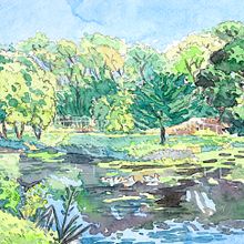 Escenarios naturales: Serie de acuarelas. Traditional illustration, Watercolor Painting, L, and scape Architecture project by Daniel Fortiz - 05.01.2021