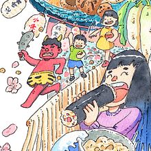 Festin del Haiku: Ilustración con acuarela. Traditional illustration, Editorial Illustration, Watercolor Painting, and Children's Illustration project by Daniel Fortiz - 03.01.2021