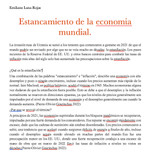 Estancamiento en la economía mundial  Ein Projekt aus dem Bereich Bildung von elurojas - 30.12.2022