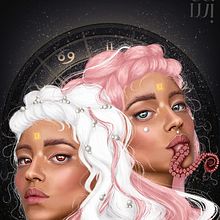 Geminis. Traditional illustration, Painting, Digital Painting, and Digital Drawing project by Camila Saldarriaga Rodriguez - 12.30.2022