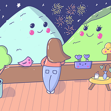  Univers kawaii - New Caledonian mountains  for the new year . Character Design, Digital Illustration, and Manga project by manonchampetier - 12.25.2022