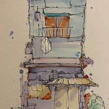 My project for course: Expressive Architectural Sketching with Colored Markers. Sketching, Drawing, Architectural Illustration, Sketchbook & Ink Illustration project by dina_hassanein1 - 01.01.2023