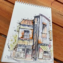 Mi proyecto del curso: Dibujo arquitectónico expresivo con marcadores de colores. Projekt z dziedziny Sketching,  R, sunek,  R, sunek architektoniczn, Sketchbook,  R i sunek atramentem użytkownika Gabriela Brizuela - 01.01.2023