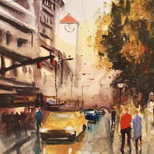 Mi proyecto del curso: Paisajes urbanos en acuarela Ein Projekt aus dem Bereich Bildende Künste, Aquarellmalerei und Architektonische Illustration von Oscar Acevedo - 01.01.2023