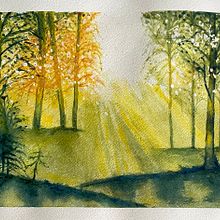My project for course: Dreamy Watercolor Landscapes: Paint with Light. Een project van Schilderij y Aquarelschilderen van Anna-Maria Säntti - 02.01.2023