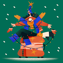 Christmas card. Un proyecto de Ilustración tradicional y Artesanía de Anita Ignatieva - 02.01.2023