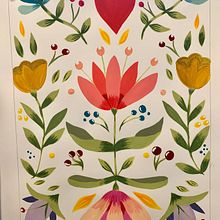 Mi proyecto del curso: Introducción a la ilustración floral con acrílico Ein Projekt aus dem Bereich Traditionelle Illustration, Bildende Künste, Malerei, Zeichnung, Malerei mit Acr, l und Botanische Illustration von Rocío Aurodecodesign - 02.01.2023