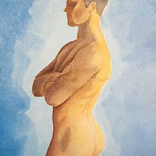 Mi proyecto del curso: Figura humana en acuarela. Projekt z dziedziny Trad, c, jna ilustracja,  Sztuki piękne,  Malarstwo, Malowanie akwarelą, R, sunek realist, czn, R i sunek anatomiczn użytkownika Enrique Villar - 02.01.2023