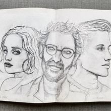 My project for course: Portrait Sketchbooking: Explore the Human Face. Sketching, Drawing, Portrait Drawing, Artistic Drawing, and Sketchbook project by Ksenia Mukhina - 12.31.2022