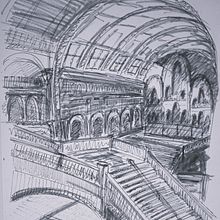 Dibujo rapido libre. Traditional illustration, Interior Architecture, and Drawing project by Pau Franco Sanz - 01.03.2023