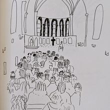 Jour de noël à l'église. Un projet de Illustration traditionnelle de lopez_aurelie - 24.12.2022