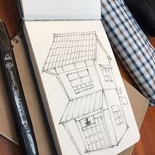 Meu projeto do curso: Desenho arquitetônico expressivo com marcadores coloridos. Sketching, Drawing, Architectural Illustration, Sketchbook & Ink Illustration project by larikprota - 01.03.2023