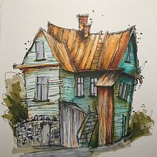 My project for course: Expressive Architectural Sketching with Colored Markers. Sketching, Drawing, Architectural Illustration, Sketchbook & Ink Illustration project by Leanne Penner - 01.04.2023