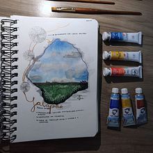 Meu projeto do curso: Caderno de viagem em aquarela. Projekt z dziedziny Trad, c, jna ilustracja, Malowanie akwarelą,  R, sunek architektoniczn i Sketchbook użytkownika Tainá Santos de Almeida - 02.01.2023