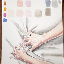 My project for course: Illustration of Hands with Expressive Watercolors. Painting, Watercolor Painting, and Figure Drawing project by Amy P - 01.01.2023