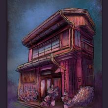Pink house. Traditional illustration project by Michelle T. - 01.04.2023