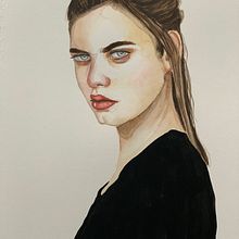Mon projet du cours : Portrait à l'aquarelle d'après une photo. Traditional illustration, Watercolor Painting, and Portrait Drawing project by Mélissa Giroux - 01.04.2023