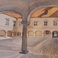 My project for course: Architectural Illustration with Watercolor. Traditional illustration, Sketching, Drawing, Watercolor Painting, Architectural Illustration, and Sketchbook project by Fuzuki - 01.04.2023