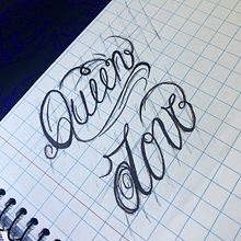 Meu projeto do curso: Tatuagem de letras cursivas à mão livre. Lettering, and Tattoo Design project by Juliana Benincasa - 01.05.2023