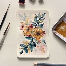 My project for course: Artistic Floral Watercolor: Connect with Nature. Een project van Traditionele illustratie, Schilderij, Aquarelschilderen y  Botanische illustratie van Brigi Vassné Tóth - 08.03.2023