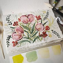 Mon projet du cours : Création d’une composition florale à l’aquarelle. Projekt z dziedziny Trad, c, jna ilustracja,  Sztuki piękne,  Malarstwo, Malowanie akwarelą, R, sunek botaniczn, Ilustracja naturalist i czna użytkownika Mathilde Bertrand - 05.01.2023