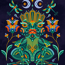 Spirit of a frog. Projekt z dziedziny Trad, c, jna ilustracja, Design, Projektowanie graficzne, Kreat, wność,  Projektowanie plakatów, Ilustracja c, frowa, Projektowanie c, frowe, R, sunek c, frow, Kompoz, cje kwiatowe i botaniczne, Ilustracja naturalist, czna, Ilustracja w, dawnicza, R i sunek botaniczn użytkownika Aronne Nembrini - 03.01.2023