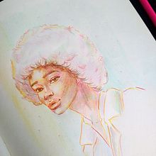 Mi proyecto del curso: Dibujo de retratos llamativos con lápices de colores. Drawing, Portrait Drawing, Sketchbook, and Colored Pencil Drawing project by Daniela Benegas - 01.05.2023
