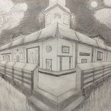 DA - Mundo imaginario Perspectiva 2 puntos de fuga. Drawing, Pencil Drawing, Realistic Drawing, Artistic Drawing, Architectural Illustration, and Traditional illustration project by Stephanie W - 01.05.2023