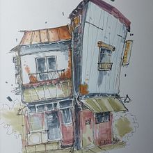 My project for course: Expressive Architectural Sketching with Colored Markers. Projekt z dziedziny Sketching,  R, sunek,  R, sunek architektoniczn, Sketchbook,  R i sunek atramentem użytkownika Andriy Balanyuk - 31.12.2022