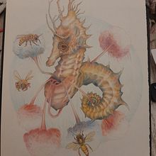 LA PROTECCIÓN; Proyecto final del curso Ilustración surrealista con animales. Traditional illustration, Fine Arts, Creativit, Drawing, Sketching, Artistic Drawing, Decoration, and Editorial Illustration project by Sandrine Molinas - 01.06.2023