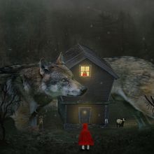 El Lobo y ella. Design, Traditional illustration, Photograph, Character Design, Editorial Design, Painting, and Digital Illustration project by dean852008 - 01.06.2023