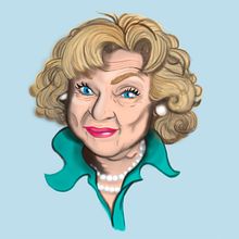 Betty White. Traditional illustration project by Chelsea Moffatt - 12.30.2021