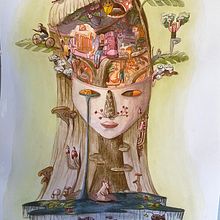 My project for course: Surreal Illustration with Watercolor and Ink. Un proyecto de Ilustración tradicional, Bellas Artes, Pintura, Dibujo y Pintura a la acuarela de Sophie Ullmann - 06.01.2023