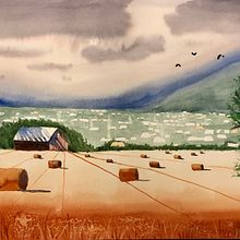 My project for course: Watercolor Landscapes: Experimental Tools and Techniques. Fine Arts, Painting, and Watercolor Painting project by Heike da Silva Cardoso - 01.06.2023
