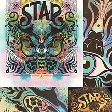 "STAR STUFF" Poster & Letterpress Prints. Design, Ilustração tradicional, e Design de cartaz projeto de Billy Baumann - 06.01.2023