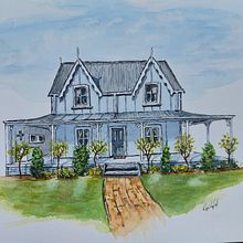 Line and wash architecture. Architecture, and Painting project by unique4you - 01.06.2023