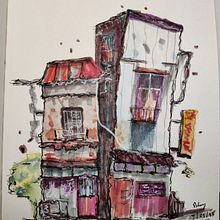 My project for course: Expressive Architectural Sketching with Colored Markers. Sketching, Drawing, Architectural Illustration, Sketchbook & Ink Illustration project by Nuttakarn Panpichityota - 01.03.2023