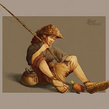Urashima Taro. Projekt z dziedziny Trad, c, jna ilustracja, Projektowanie postaci, Ilustracja c, frowa, Concept art, R, sunek c, frow, Malarstwo c i frowe użytkownika Joviana Marques - 06.01.2023