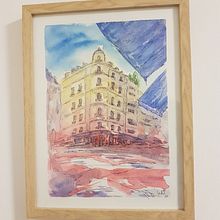 Mein Abschlussprojekt für den Kurs: Architektonische Zeichnung mit Aquarell und Tinte. Un progetto di Bozzetti, Disegno, Pittura ad acquerello, Illustrazione architettonica, Sketchbook e Illustrazione con inchiostro di cl.uckermann - 08.01.2023